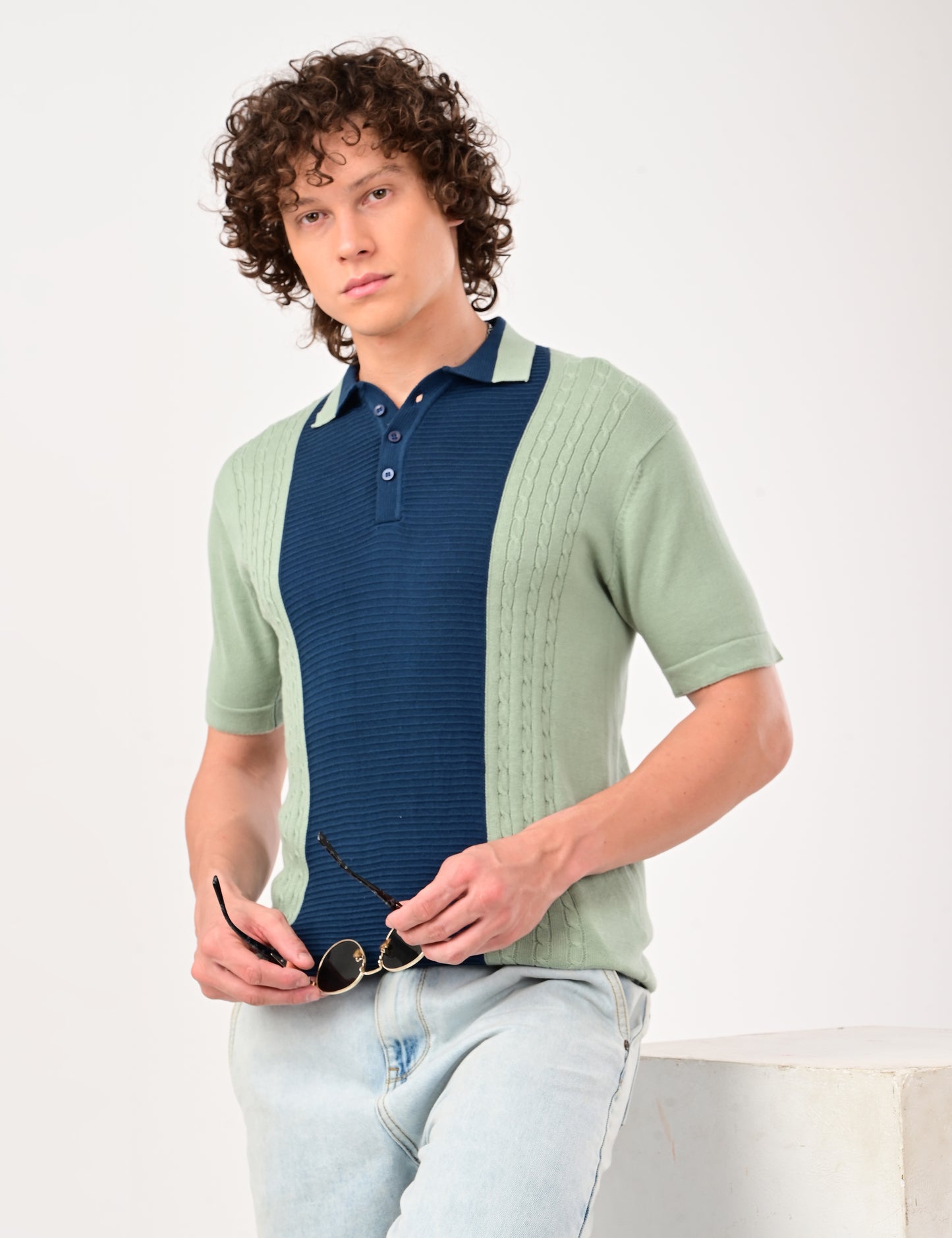 Fine Knit Polo - MINT
