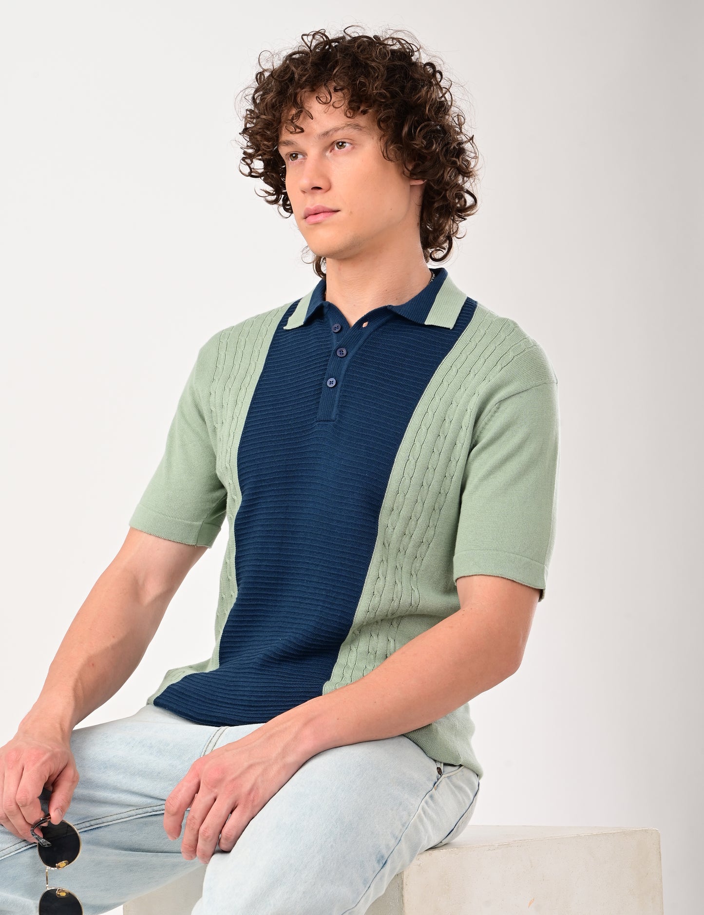 Fine Knit Polo - MINT
