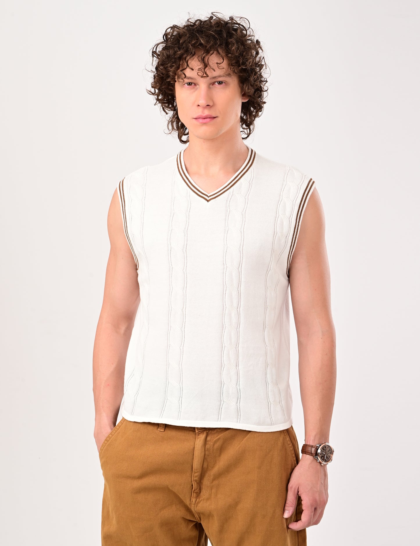 Halston Knit vest - WHITE