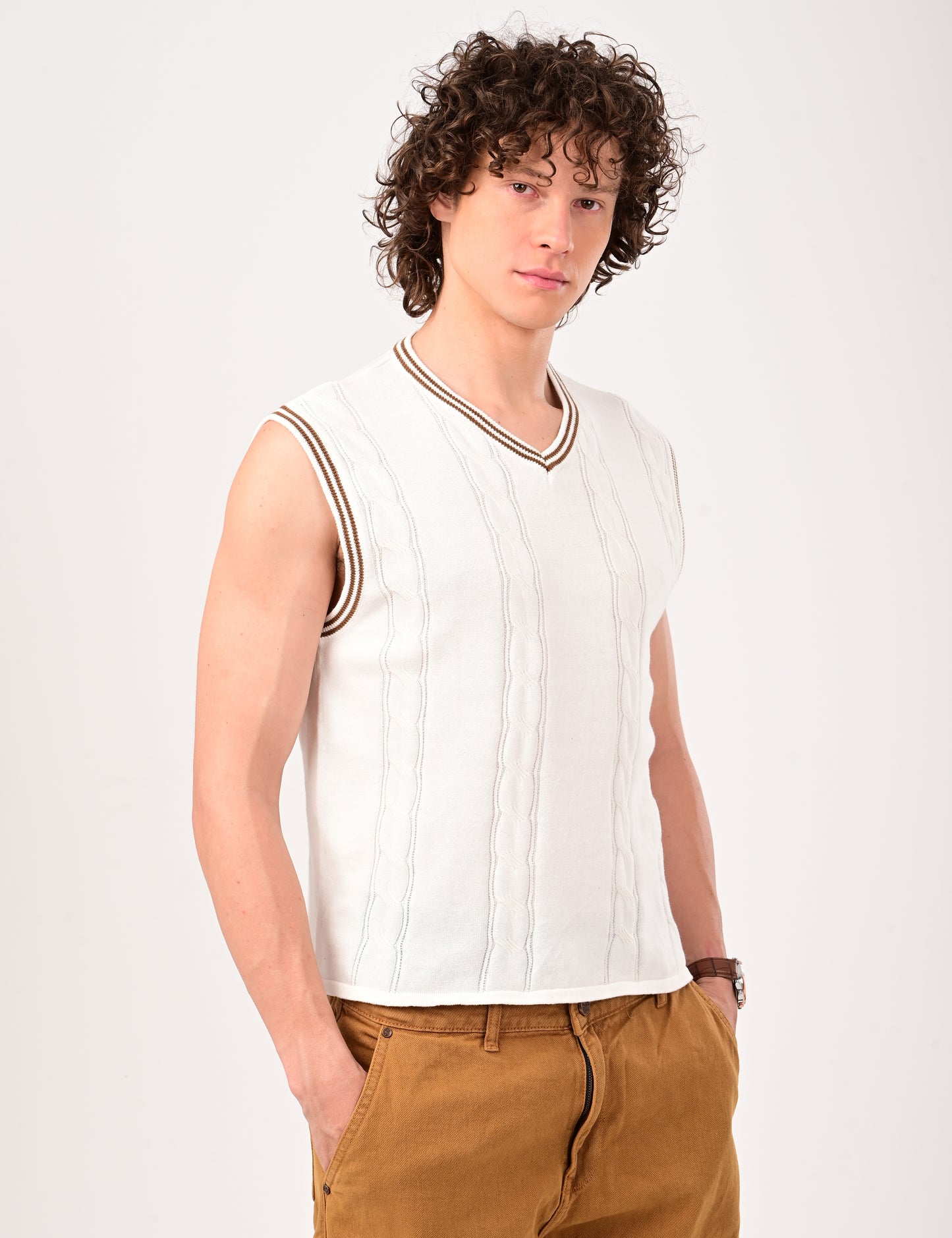 Halston Knit vest - WHITE