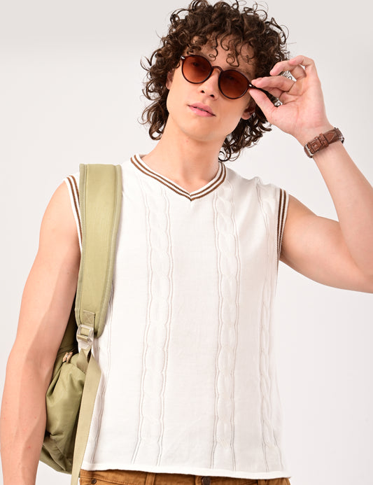 Halston Knit vest - WHITE