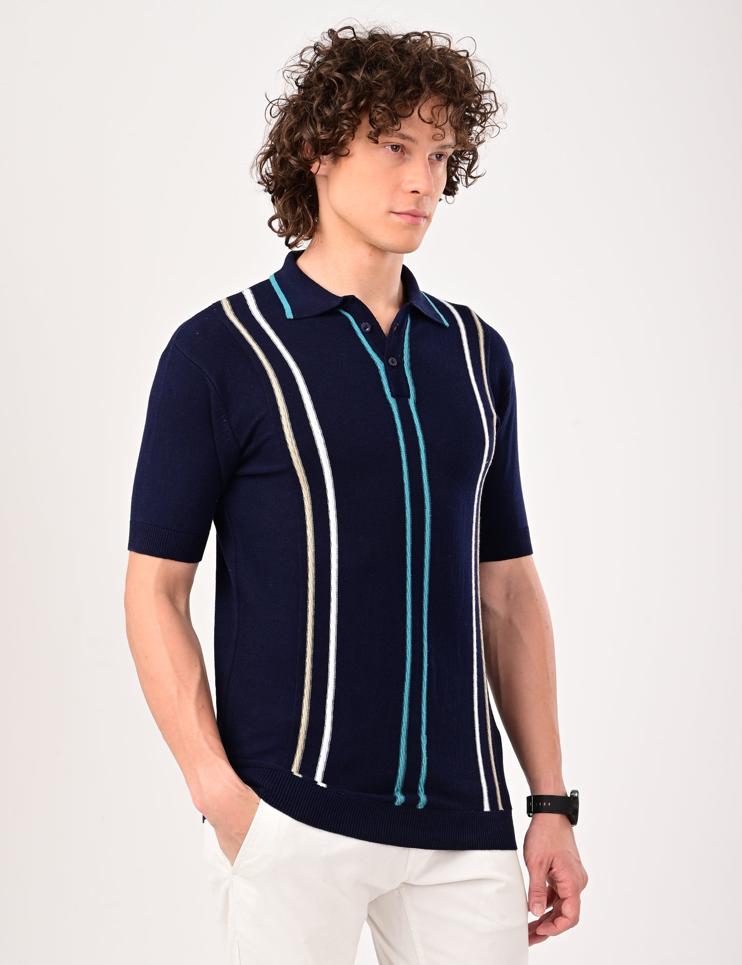 Orvello knitted Polo -  NAVY