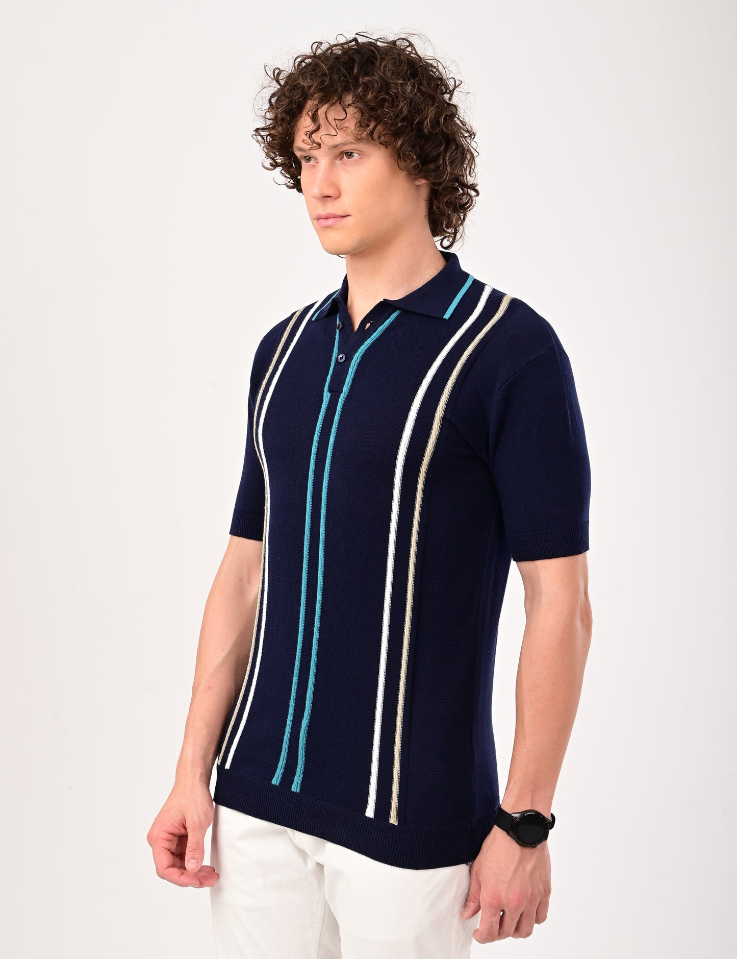 Orvello knitted Polo -  NAVY