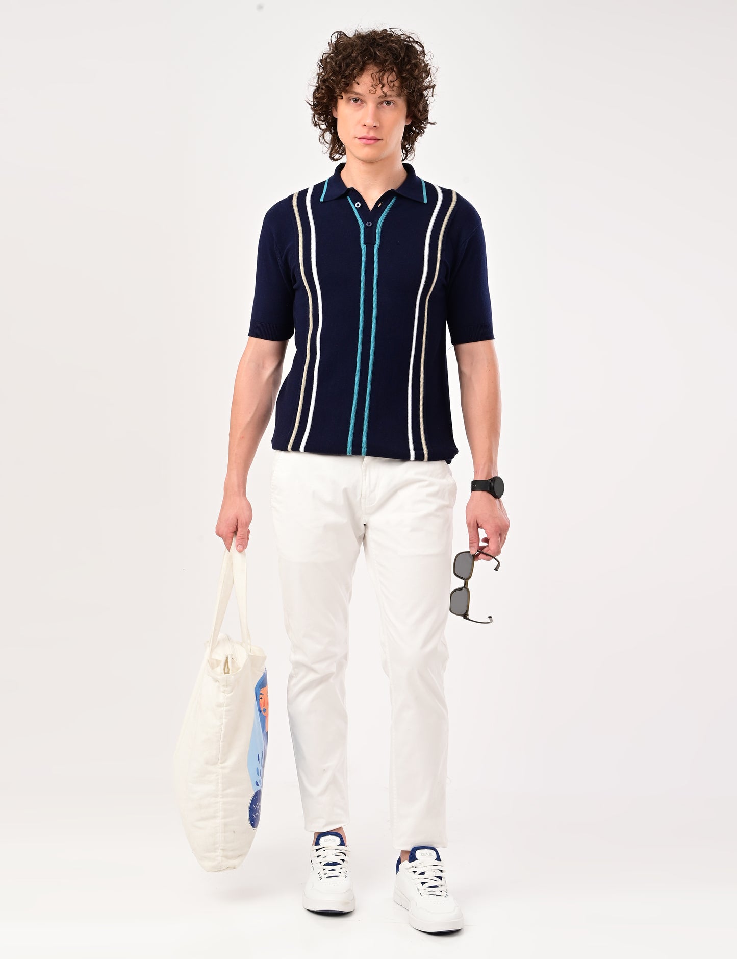 Orvello knitted Polo -  NAVY