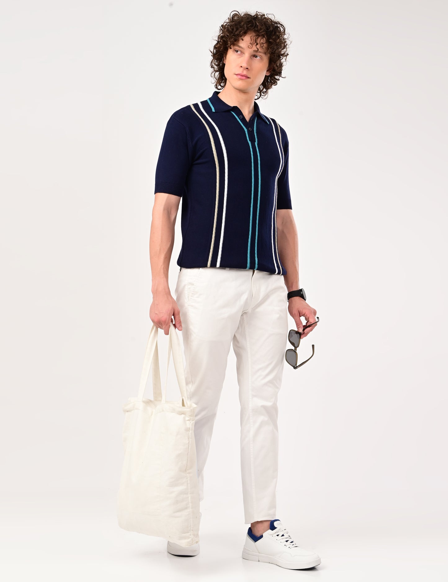 Orvello knitted Polo -  NAVY