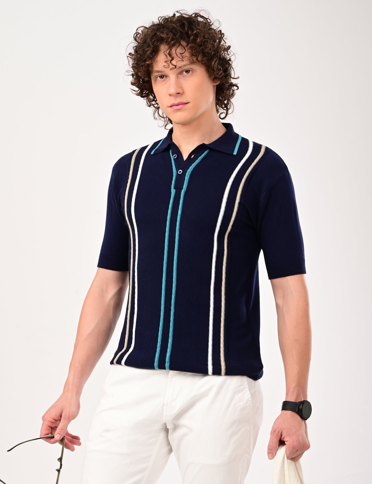 Orvello knitted Polo -  NAVY