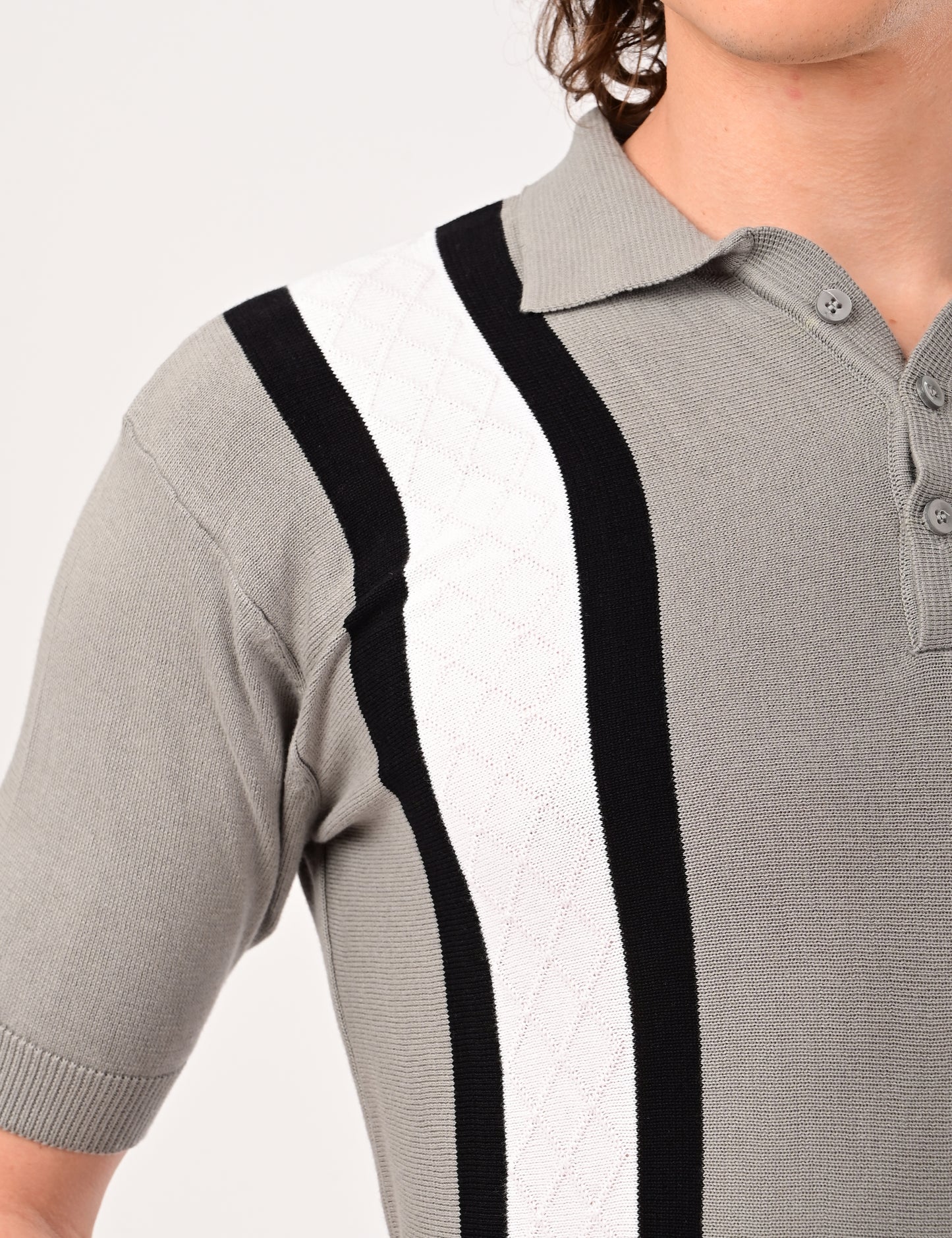 Venturo knitted Polo - GREY