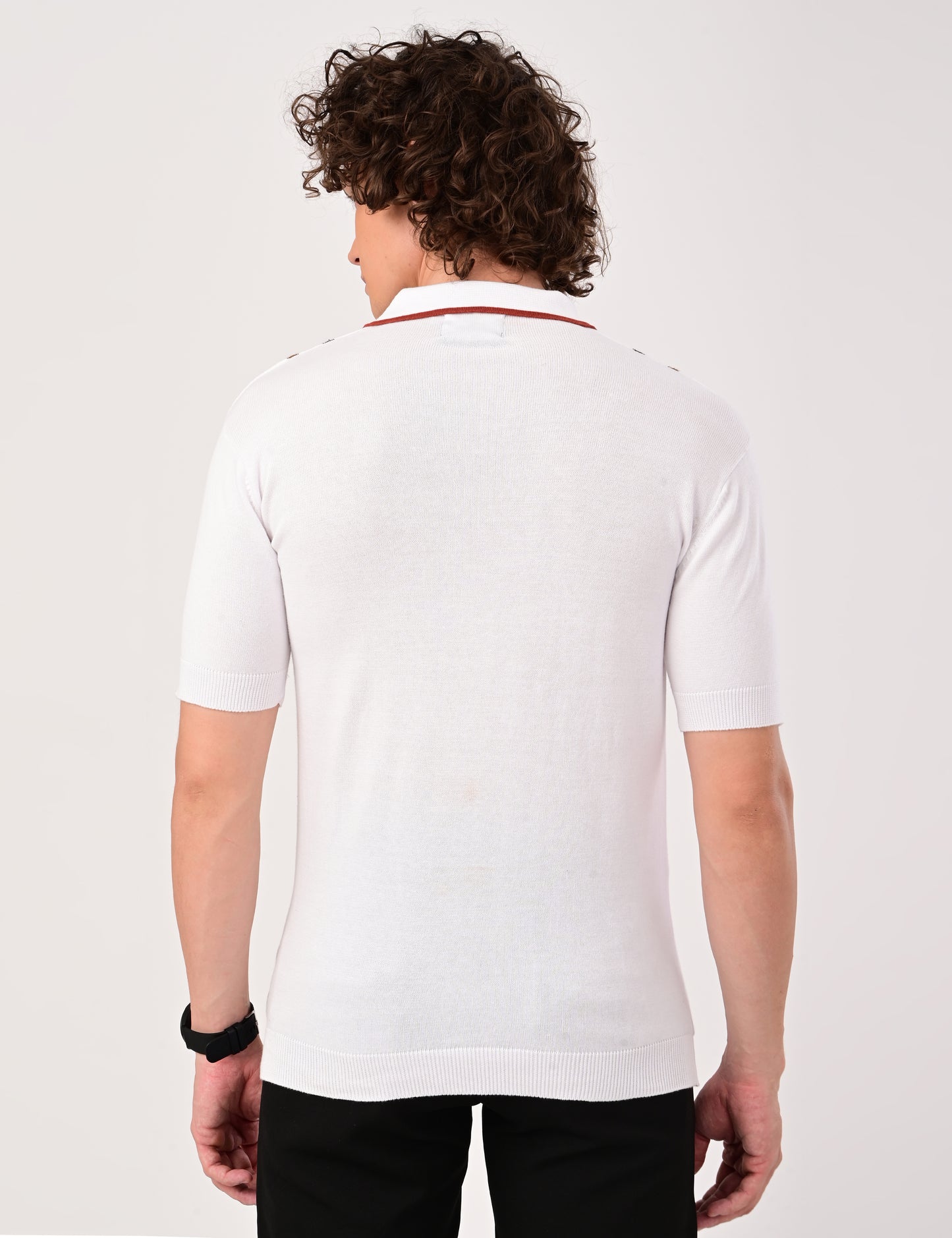 Orvello Knitted Polo - WHITE