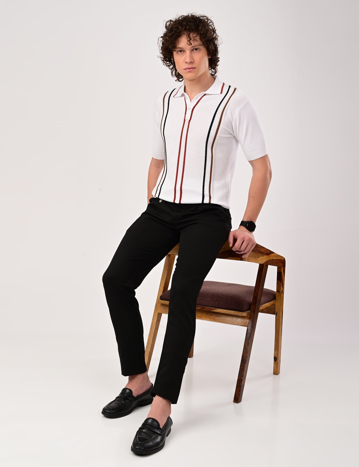 Orvello Knitted Polo - WHITE