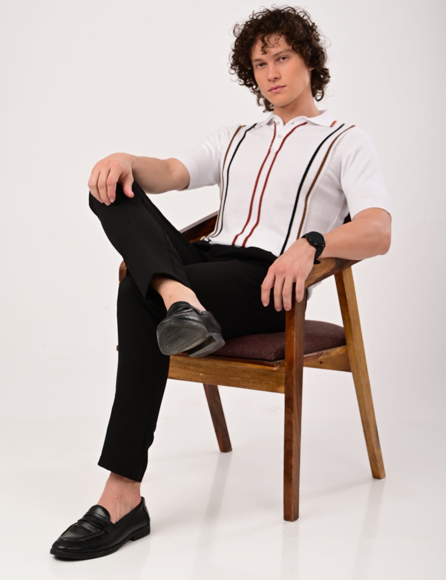 Orvello Knitted Polo - WHITE