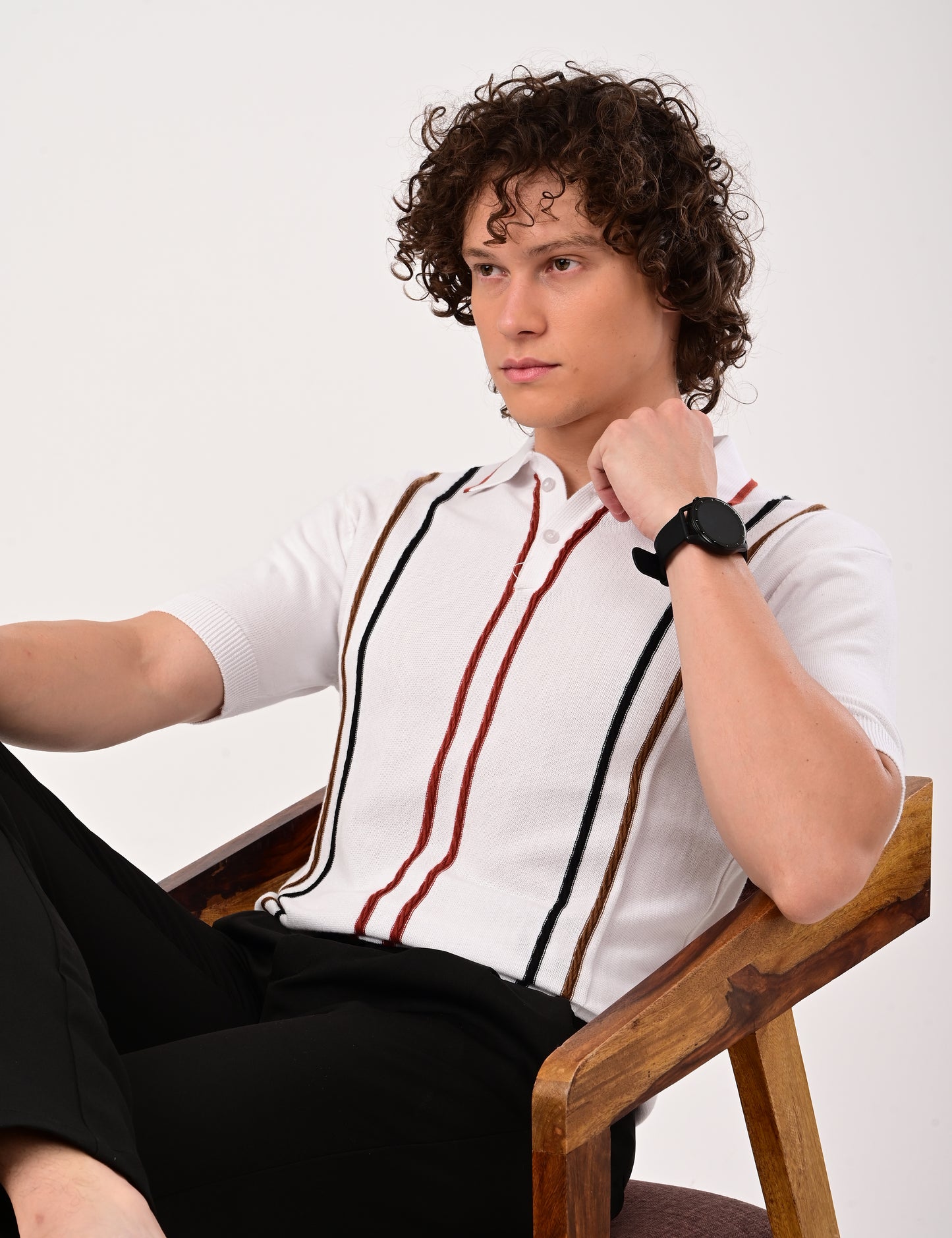 Orvello Knitted Polo - WHITE