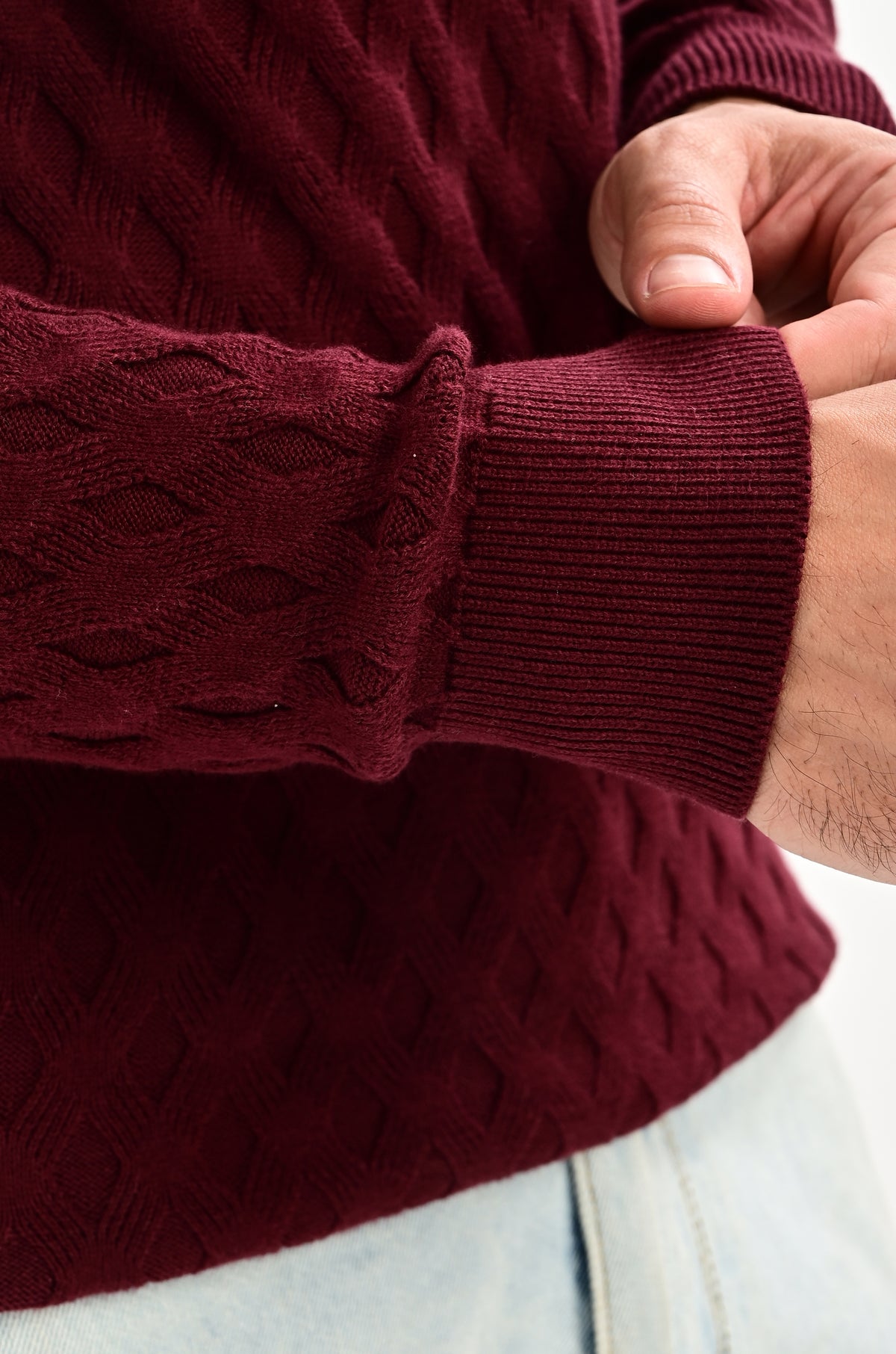 The Nobleman Quarter-Zip Full Sleeve Polo - WINE