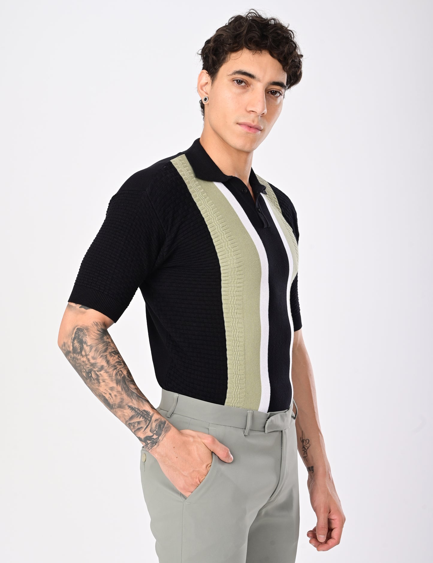 Shelf Knit Tshirt - BLACK