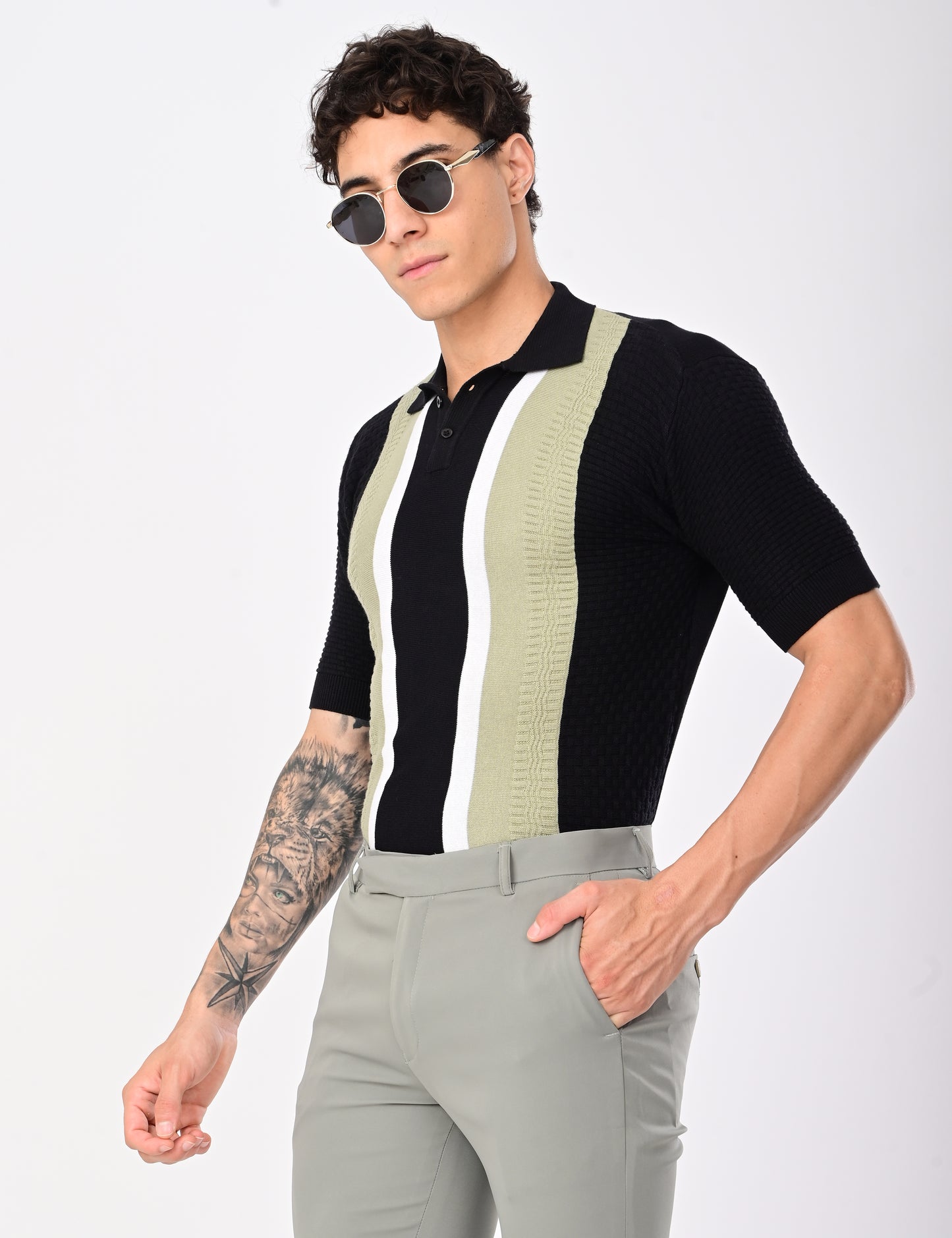 Shelf Knit Tshirt - BLACK