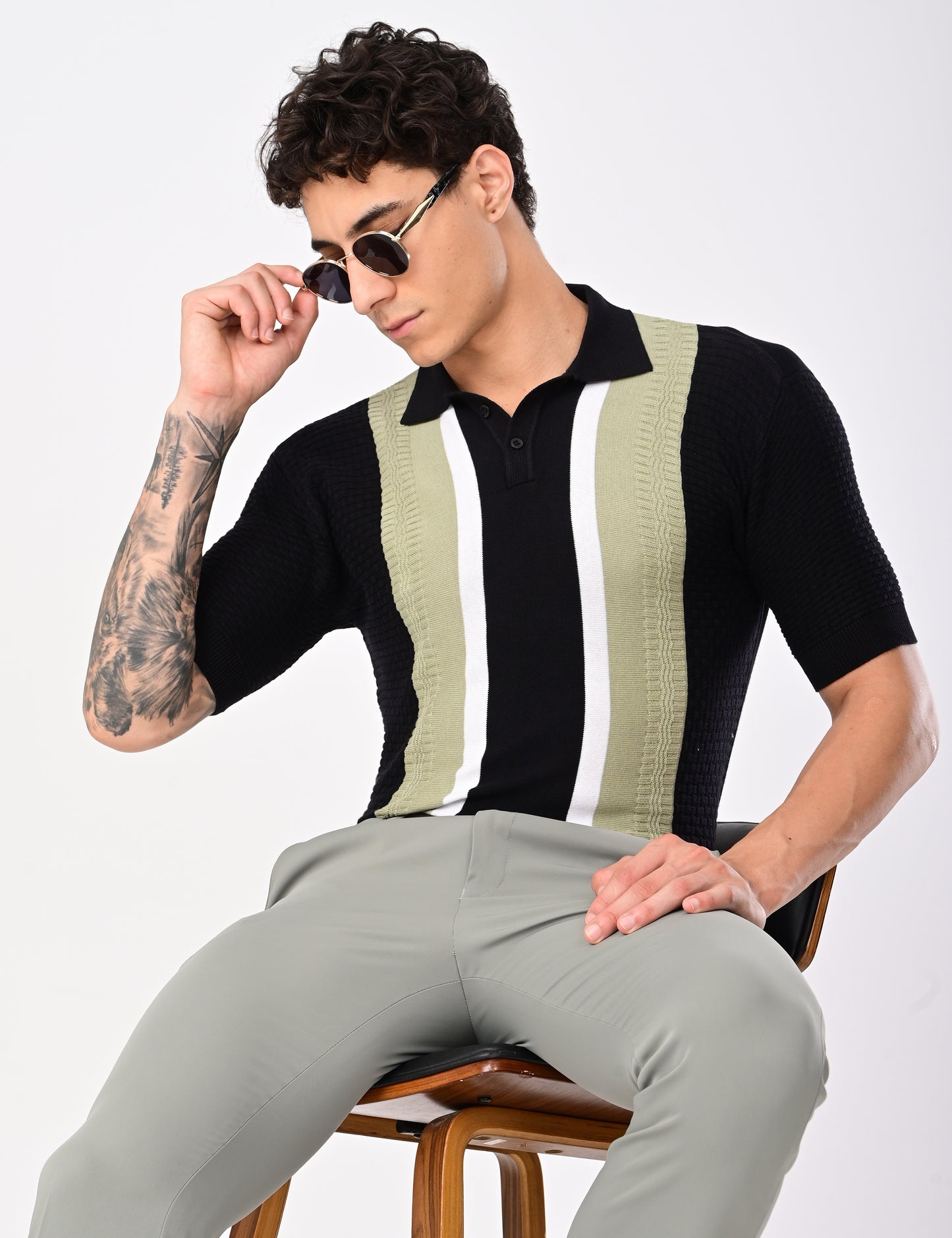 Shelf Knit Tshirt - BLACK