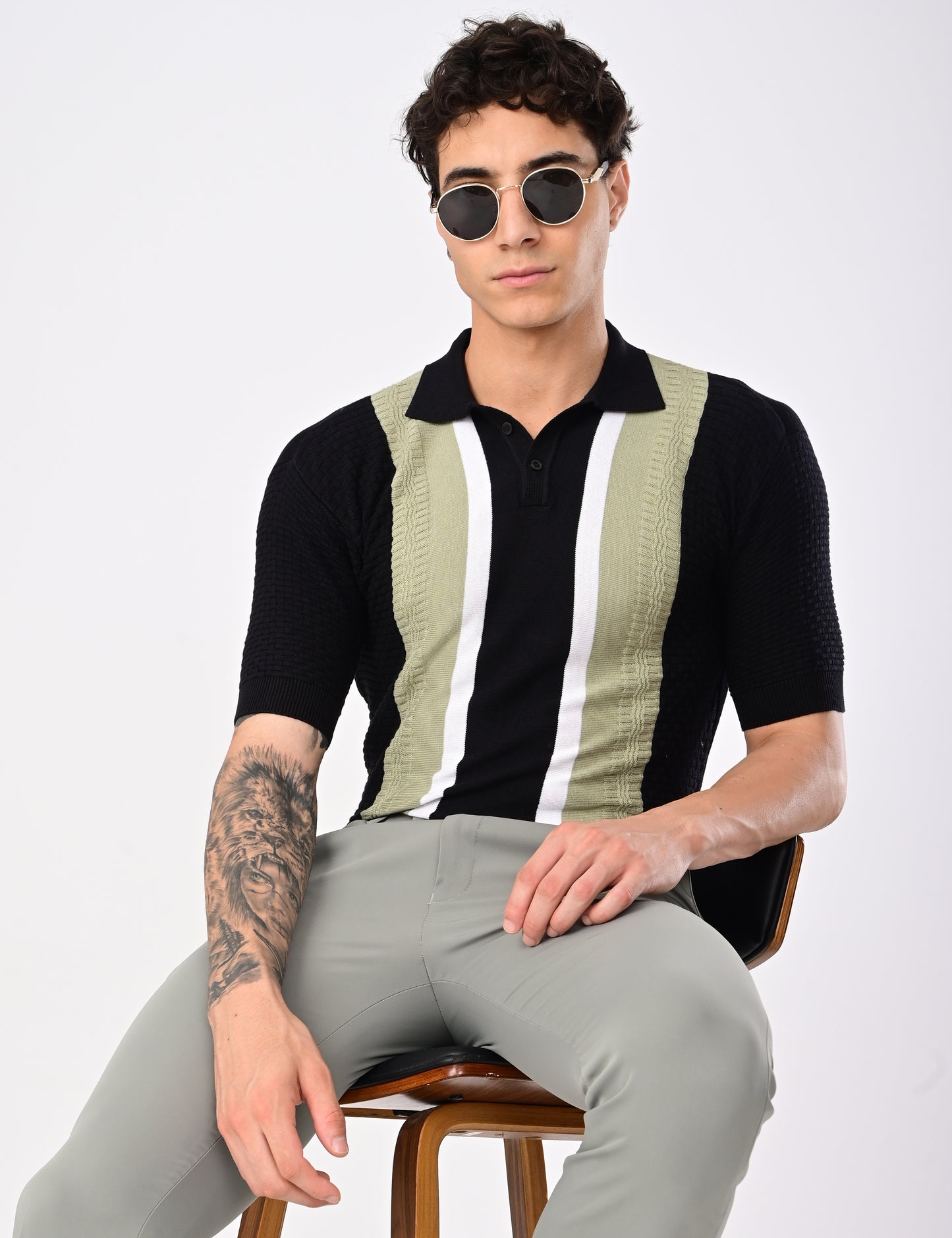 Shelf Knit Tshirt - BLACK