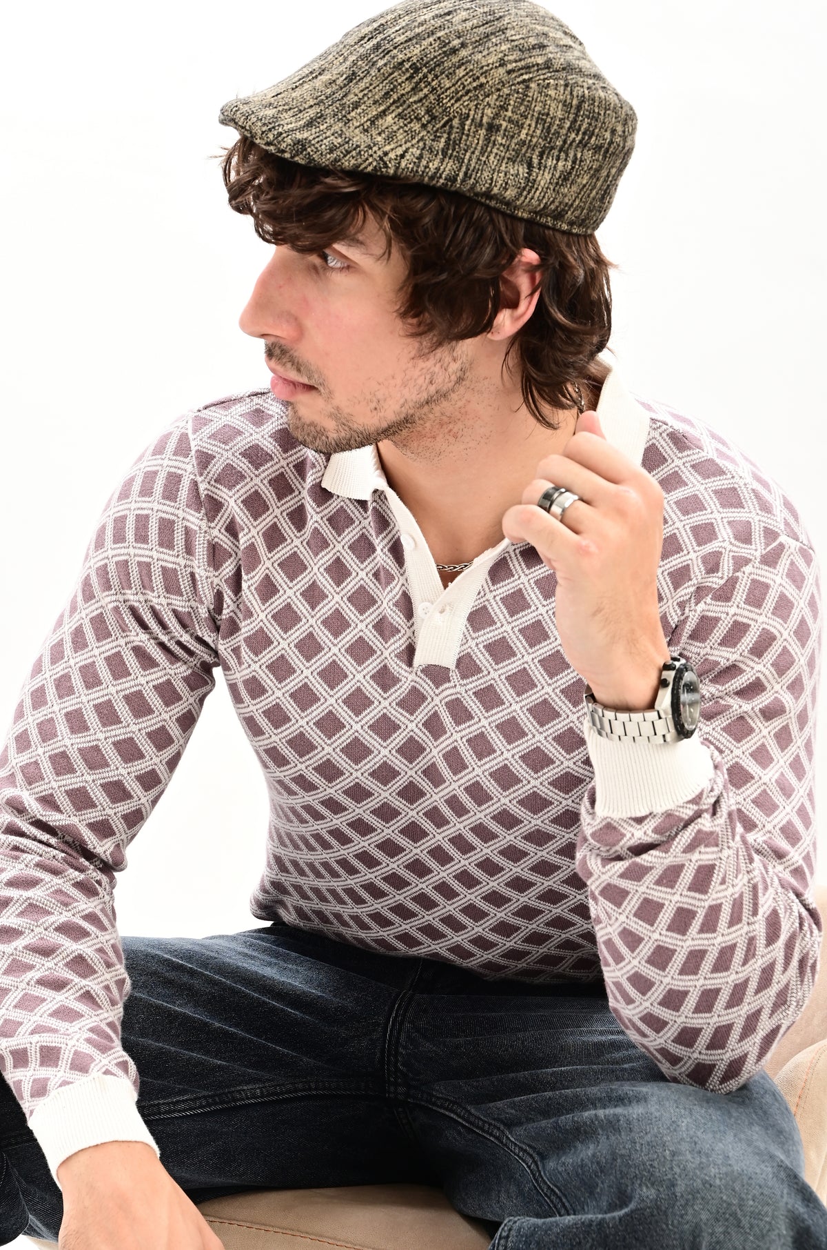 The Windsor Full Sleeve Polo - PURPLE