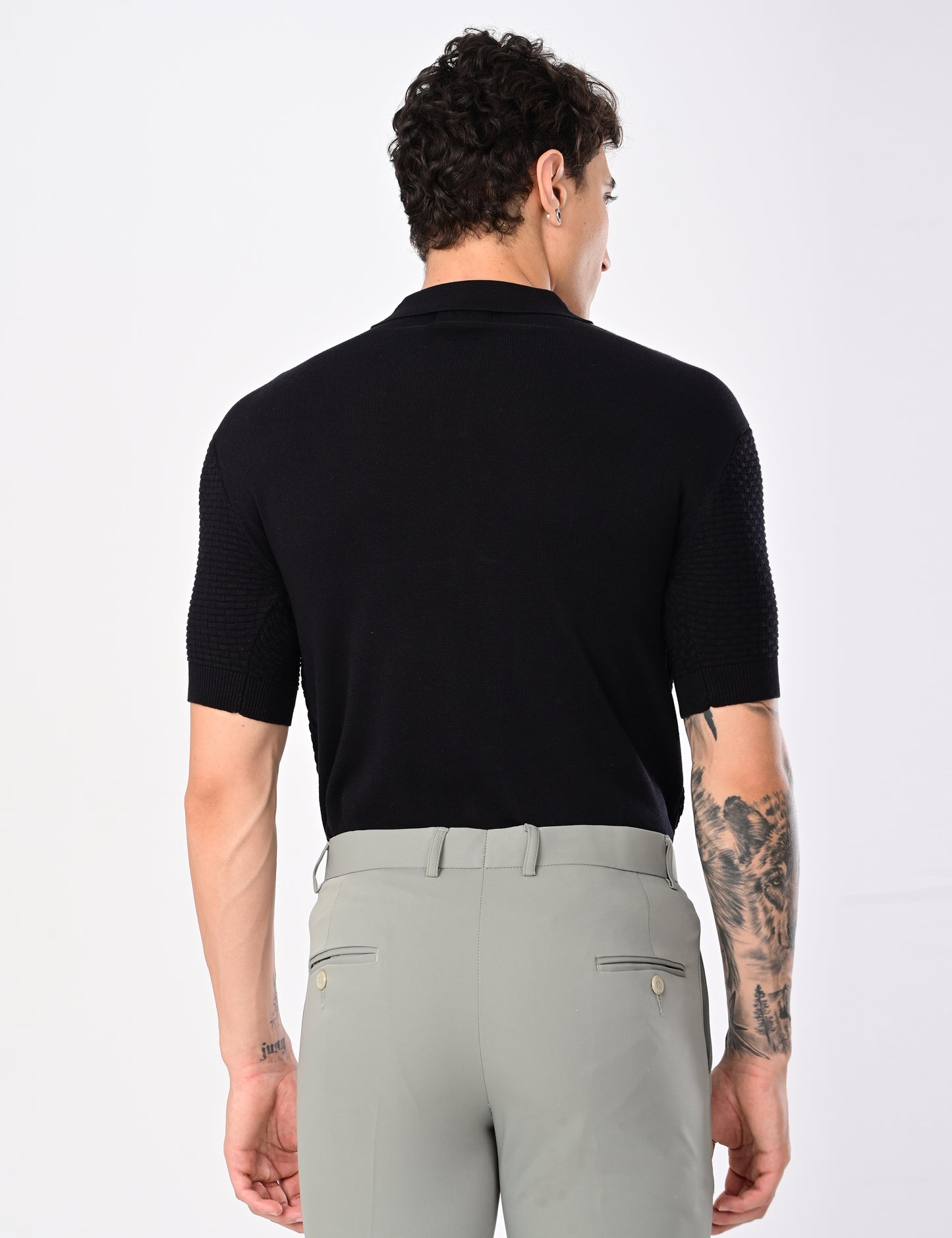 Shelf Knit Tshirt - BLACK