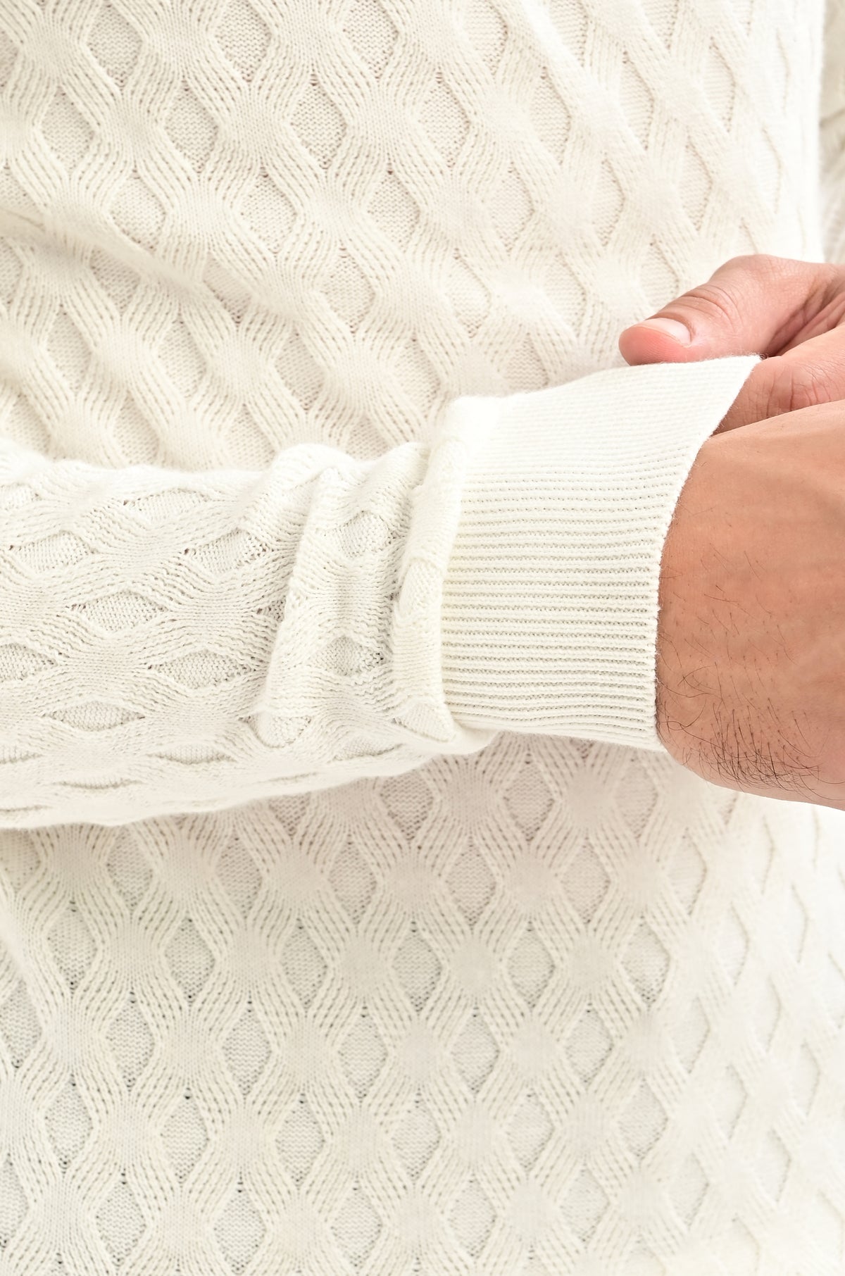 The Nobleman Quarter-Zip Full Sleeve Polo - WHITE