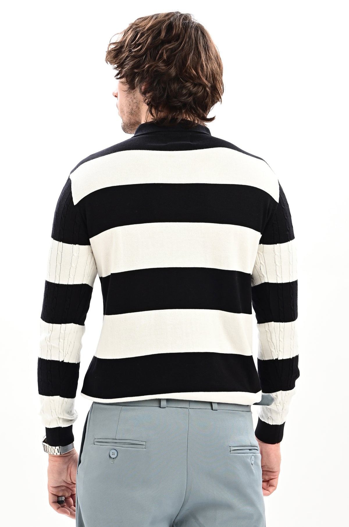 The Savoy Full Sleeve Polo -BLACK