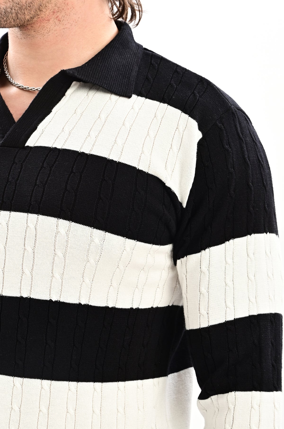 The Savoy Full Sleeve Polo -BLACK