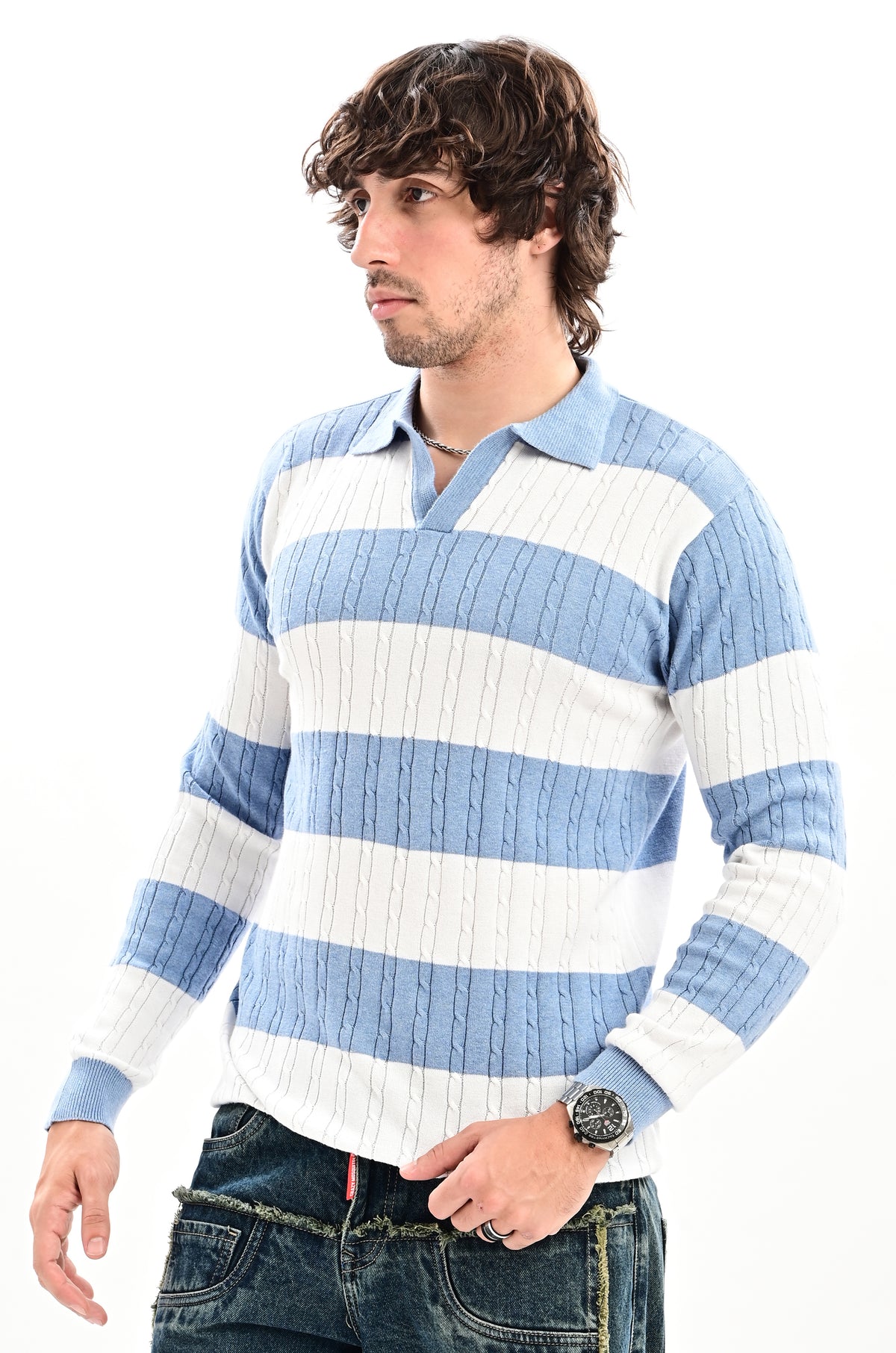 The Savoy Full Sleeve Polo - SKY BLUE
