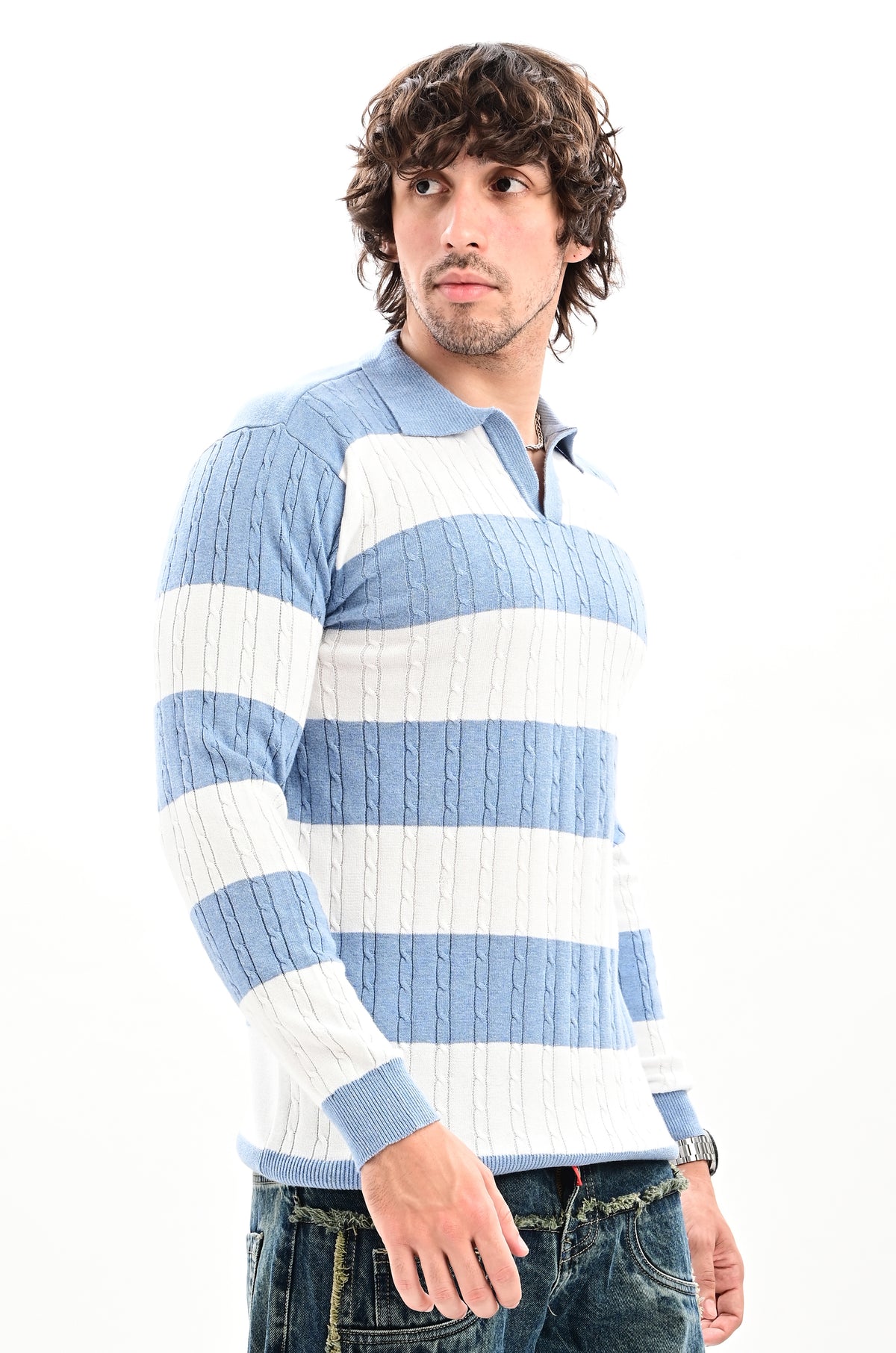 The Savoy Full Sleeve Polo - SKY BLUE