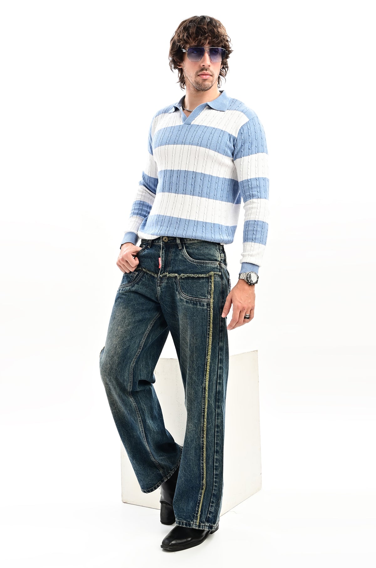 The Savoy Full Sleeve Polo - SKY BLUE