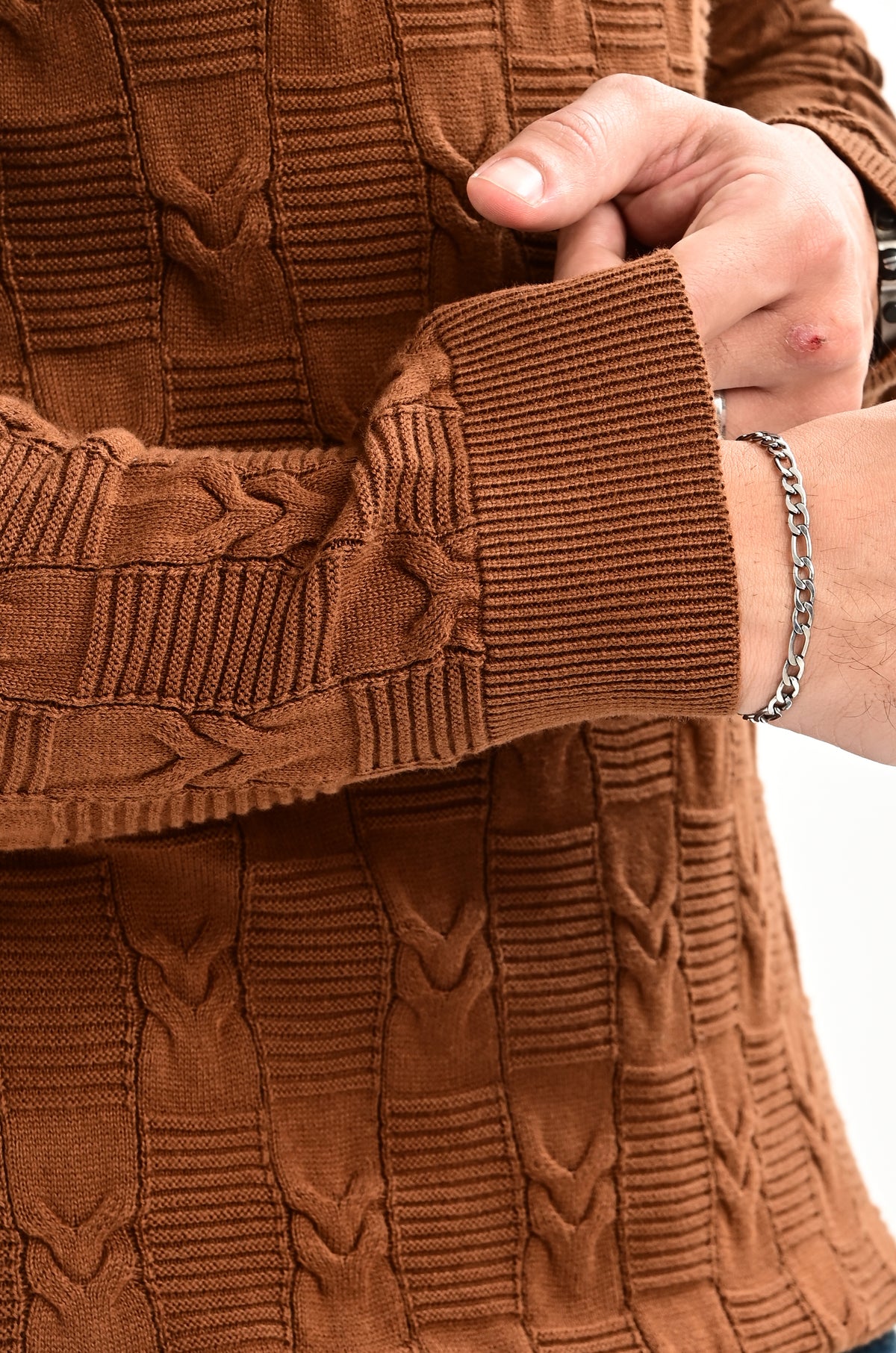 The Savile Quarter-Zip Polo BROWN