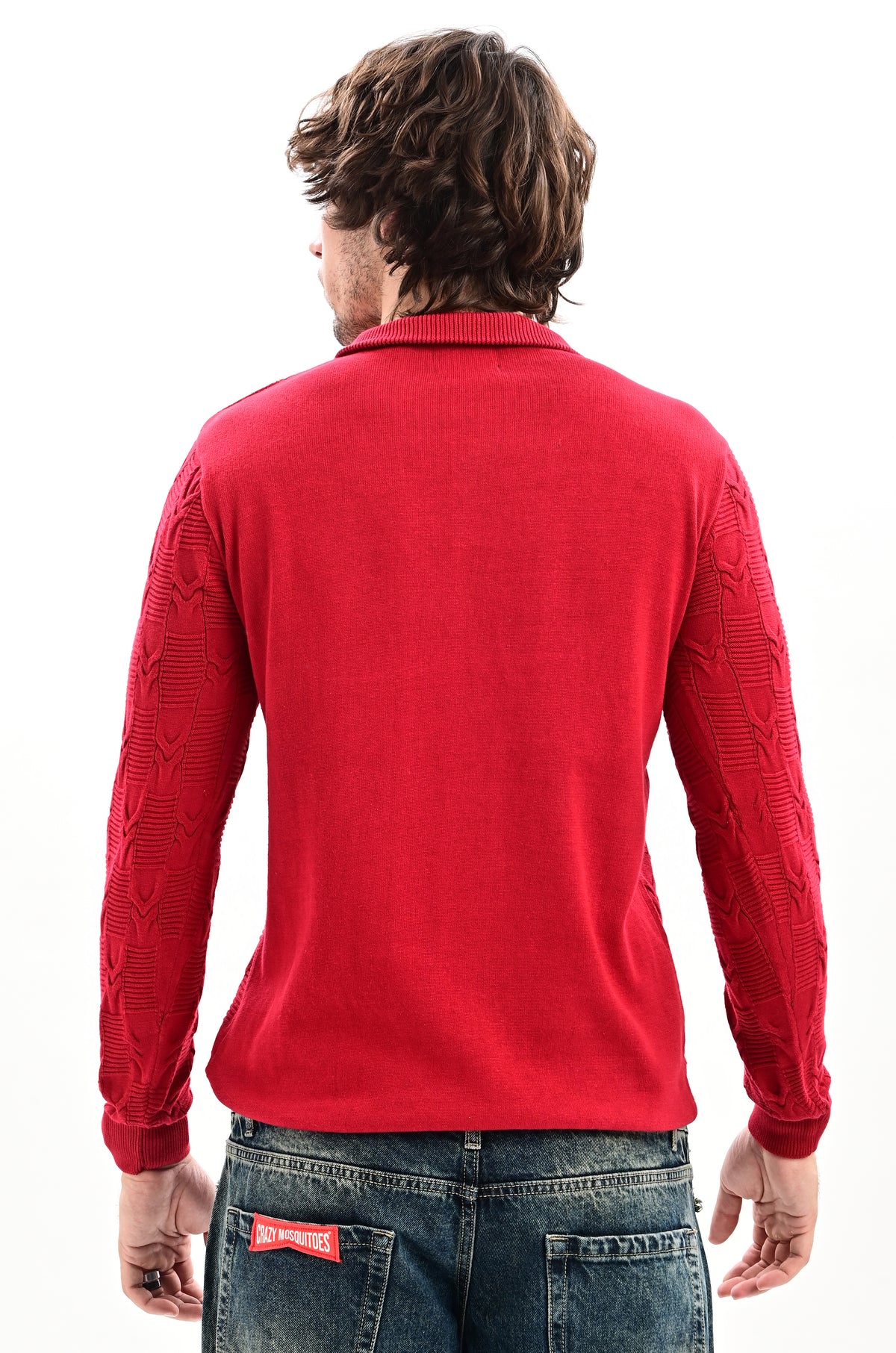 The Savile Quarter-Zip Polo MAROON