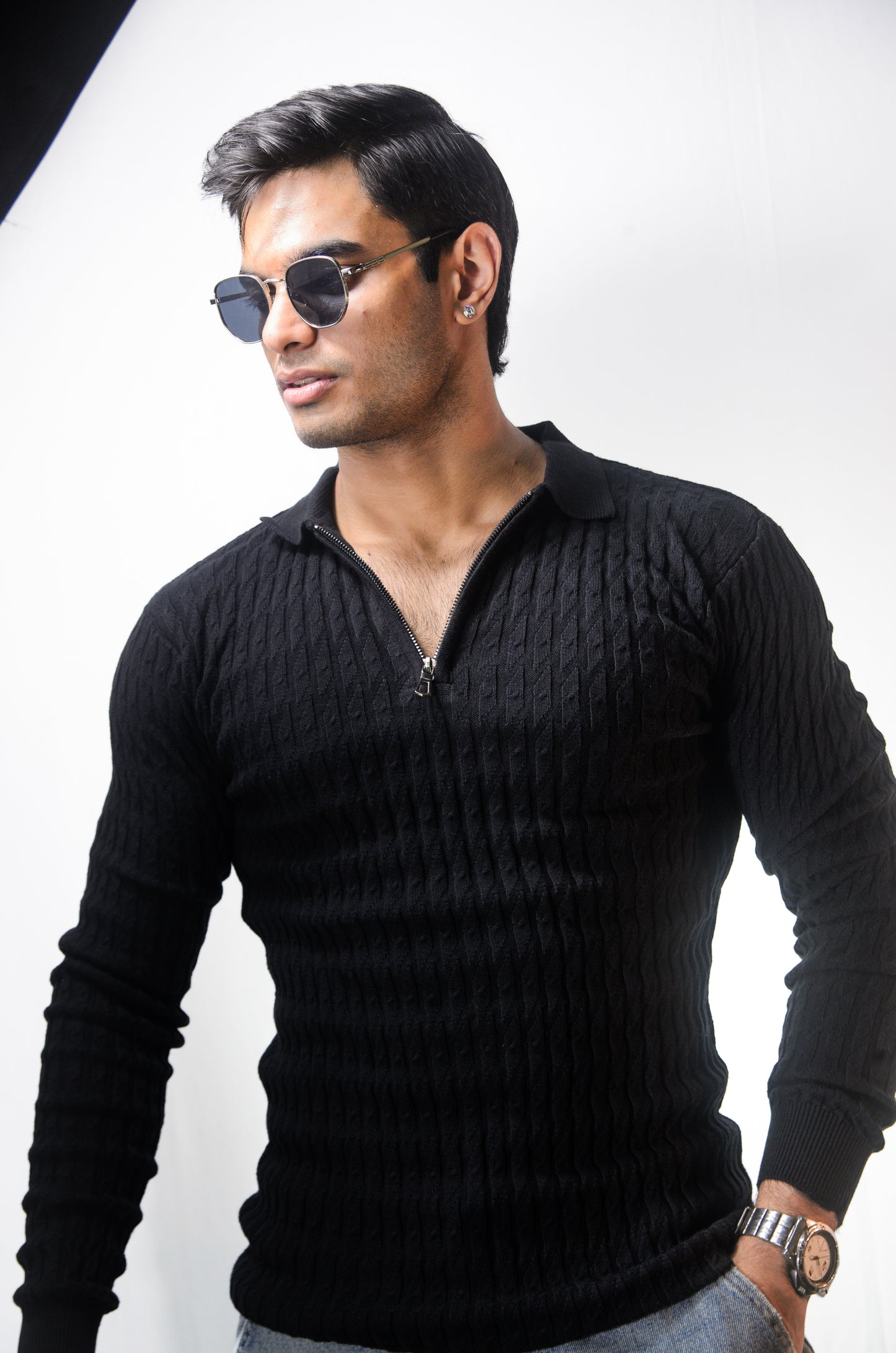 The Milanese Full Sleeve T-shirt-BLACK
