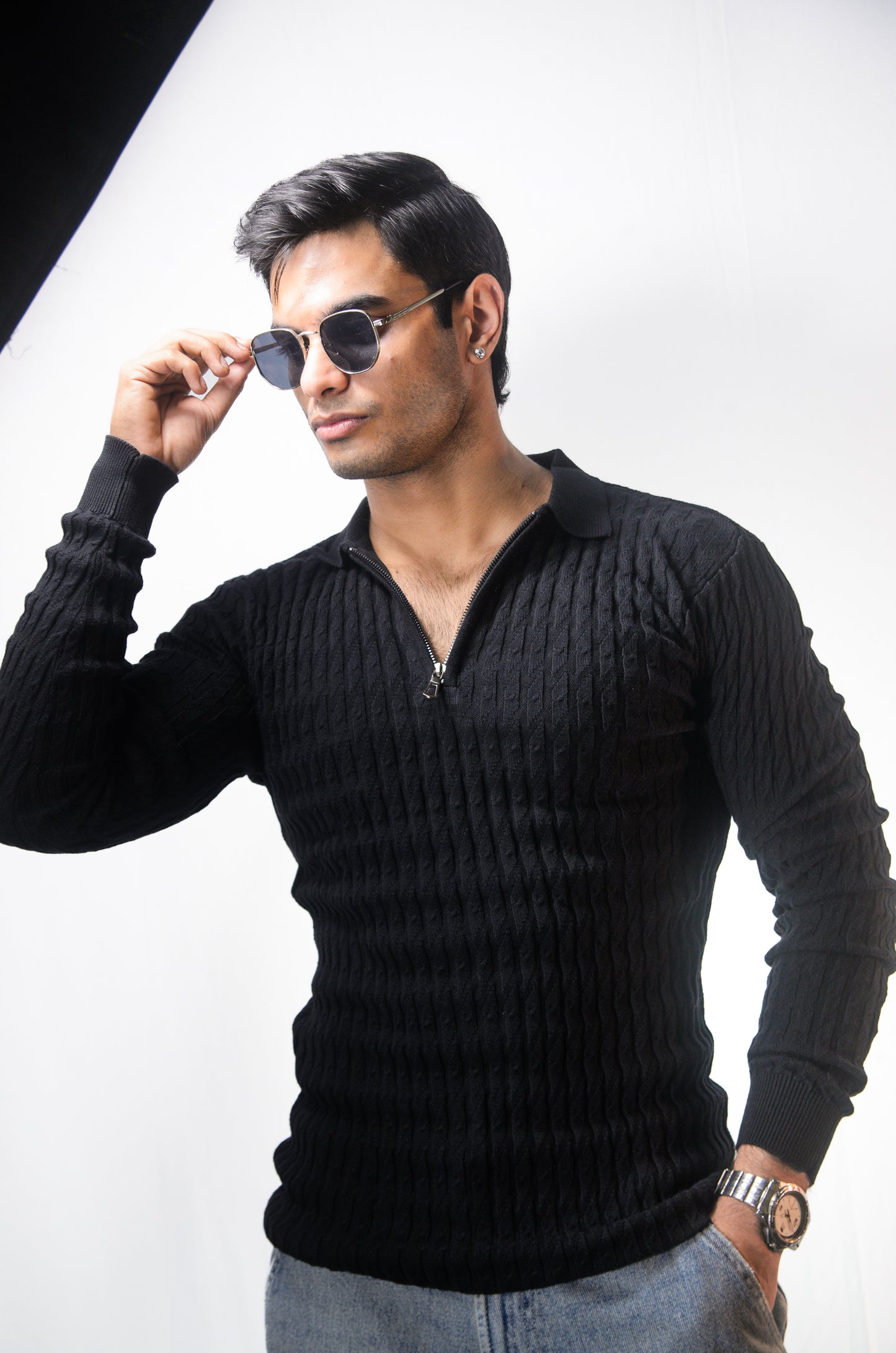 The Milanese Full Sleeve T-shirt-BLACK
