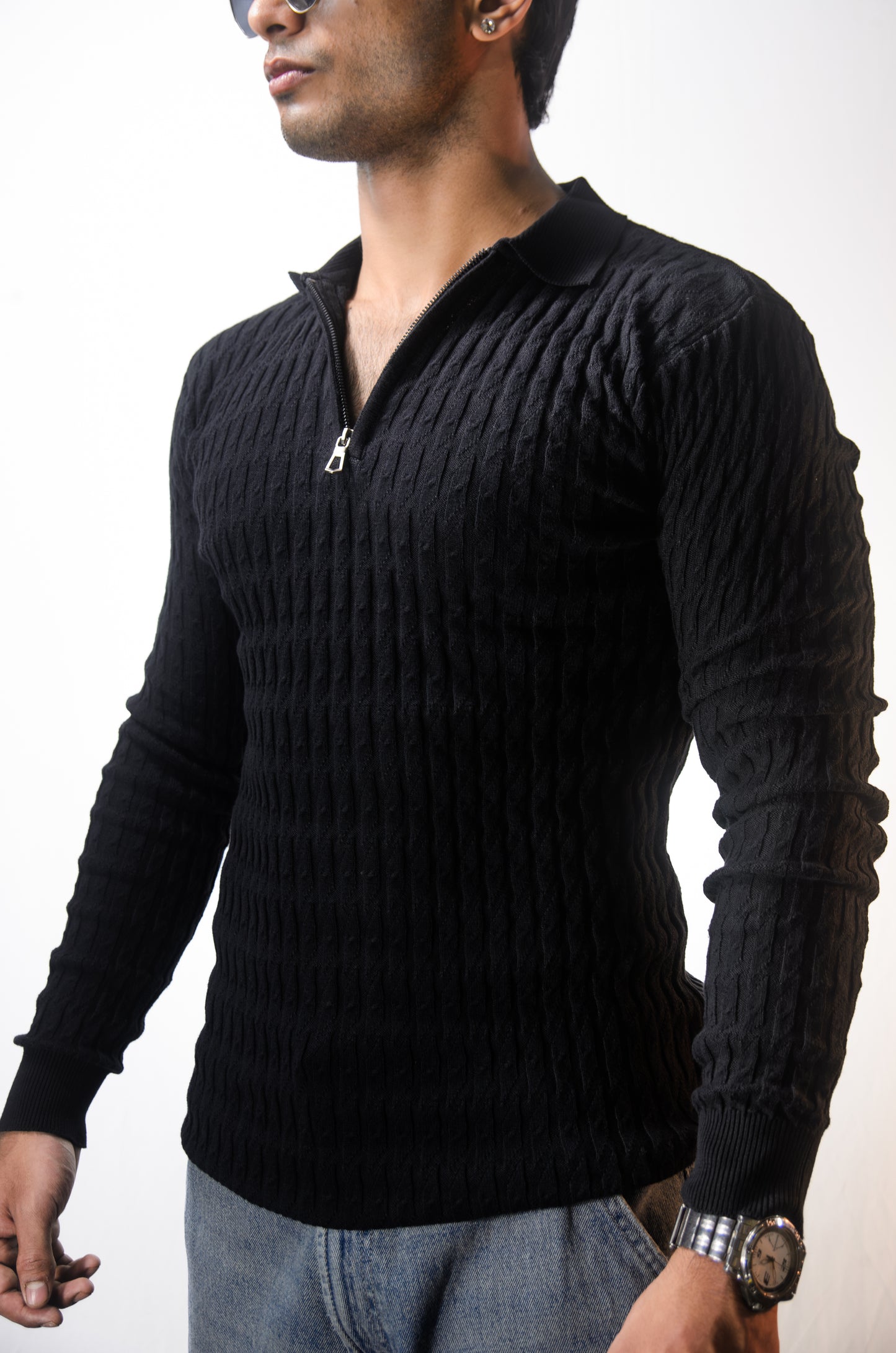 The Milanese Full Sleeve T-shirt-BLACK