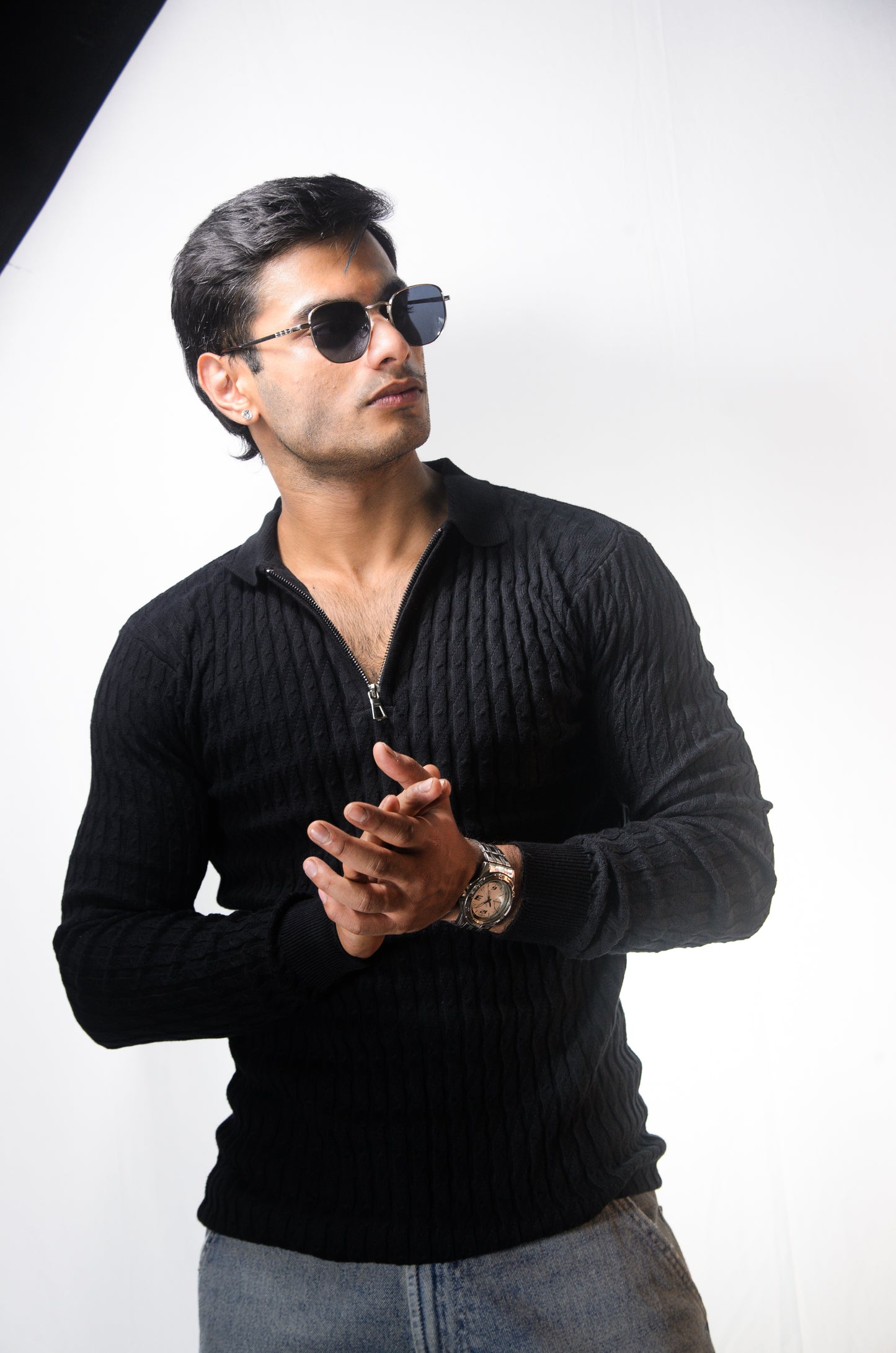 The Milanese Full Sleeve T-shirt-BLACK