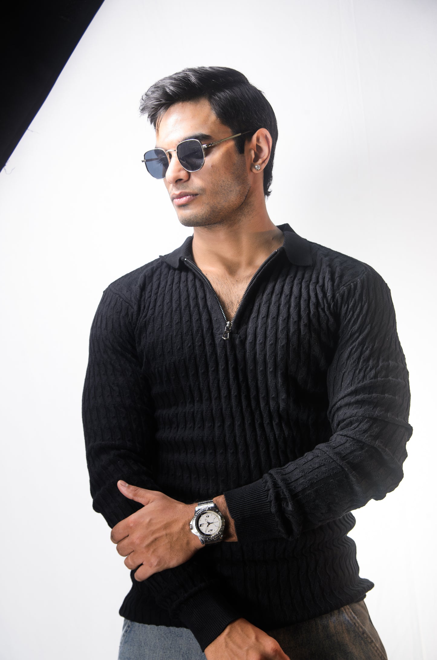 The Milanese Full Sleeve T-shirt-BLACK