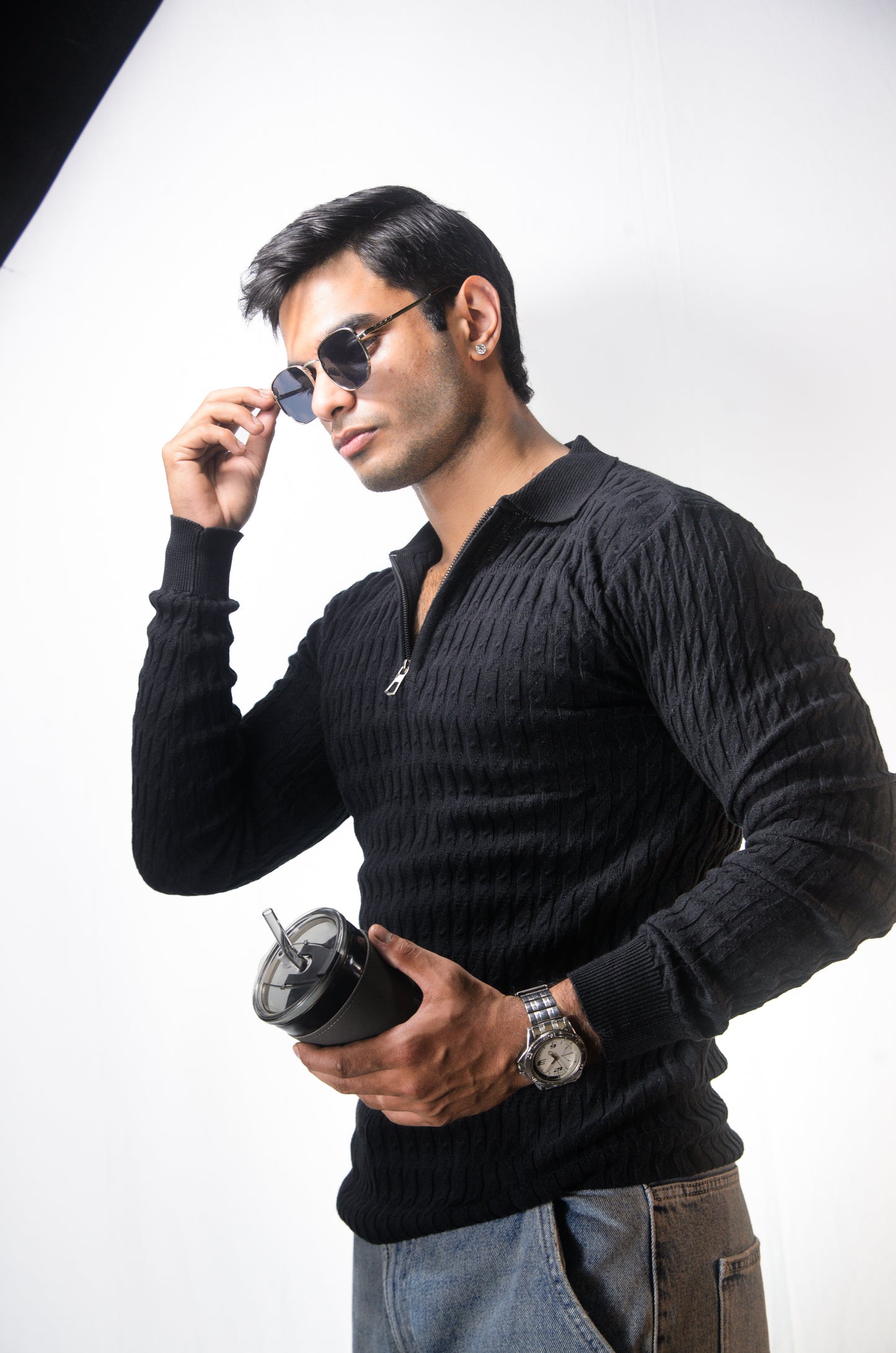 The Milanese Full Sleeve T-shirt-BLACK