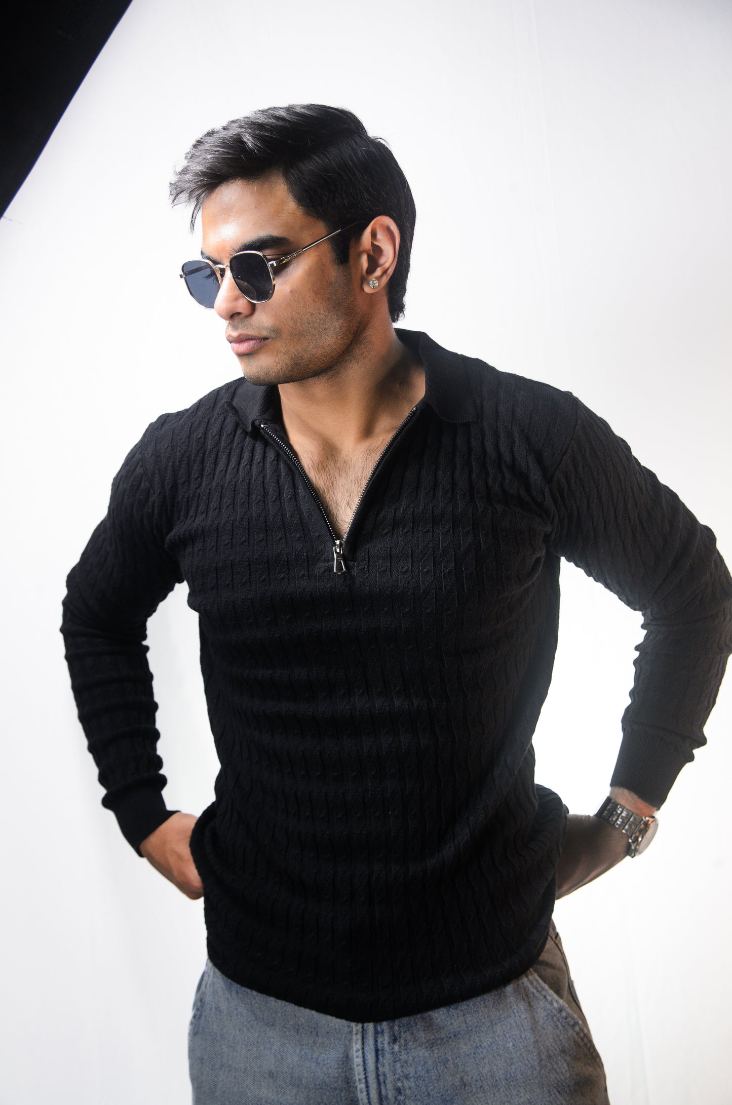 The Milanese Full Sleeve T-shirt-BLACK