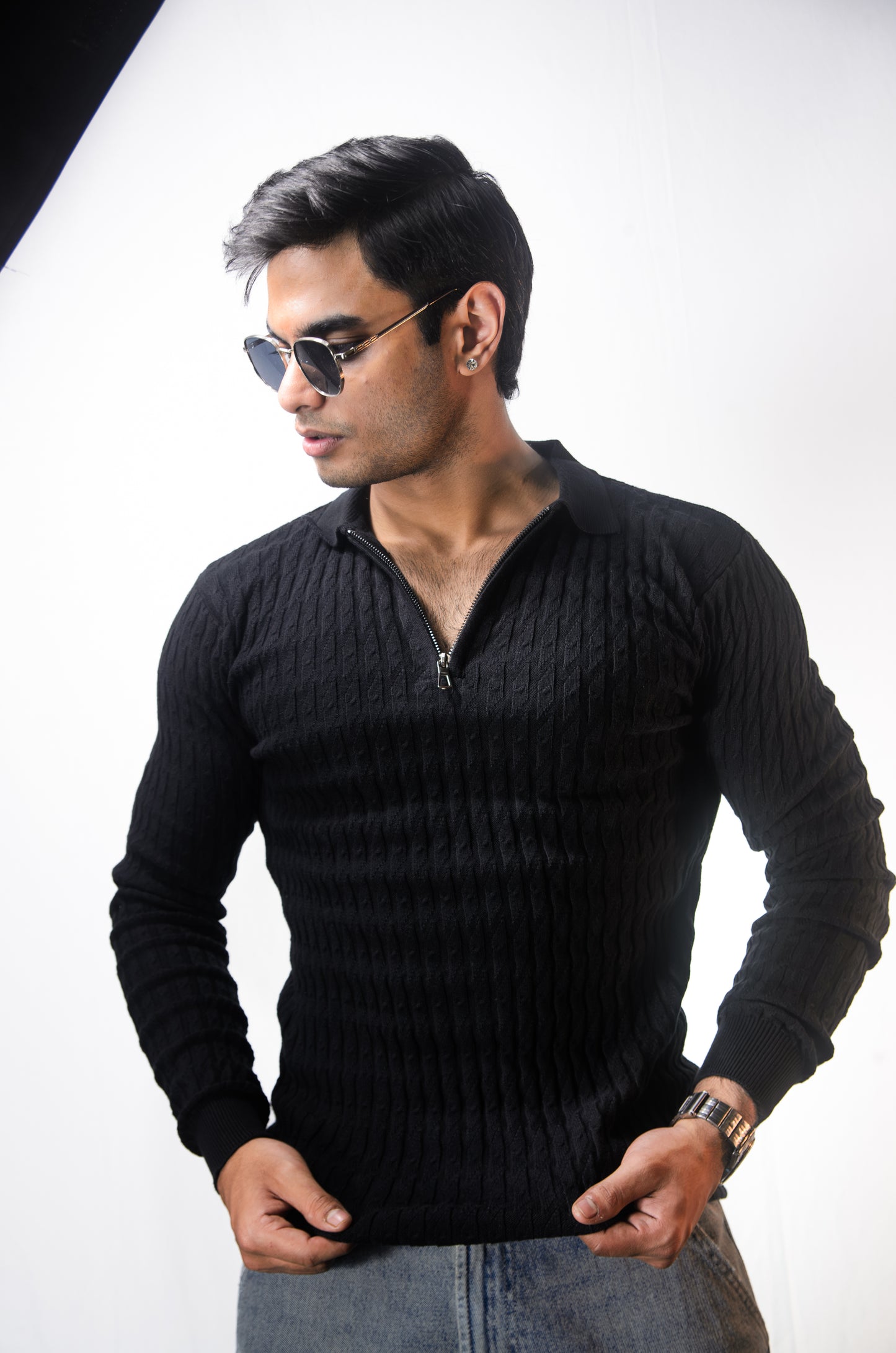 The Milanese Full Sleeve T-shirt-BLACK